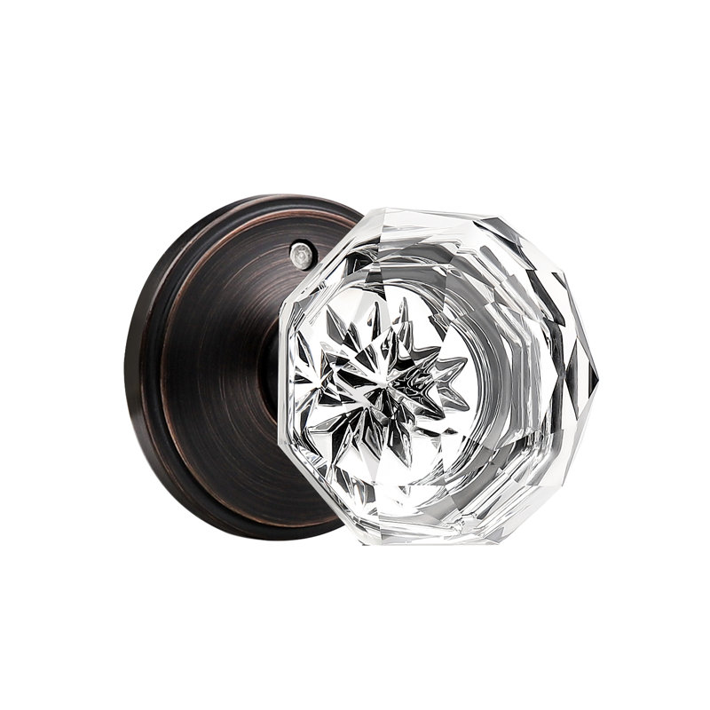 Probrico Crystal Privacy Door Knobs Keyless Lock with Round Rosette & Reviews Wayfair
